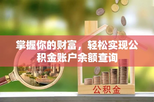 博尔塔拉蒙古掌握你的财富，轻松实现公积金账户余额查询