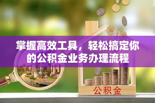 博尔塔拉蒙古掌握高效工具，轻松搞定你的公积金业务办理流程